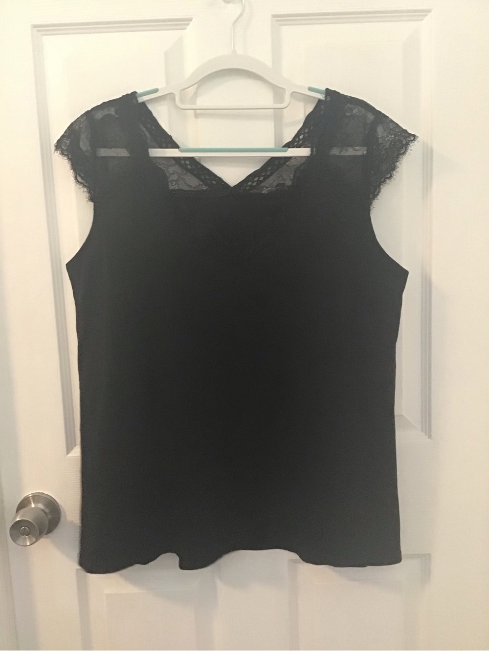 Black Cotton-Blend Top with Clean Silhouette